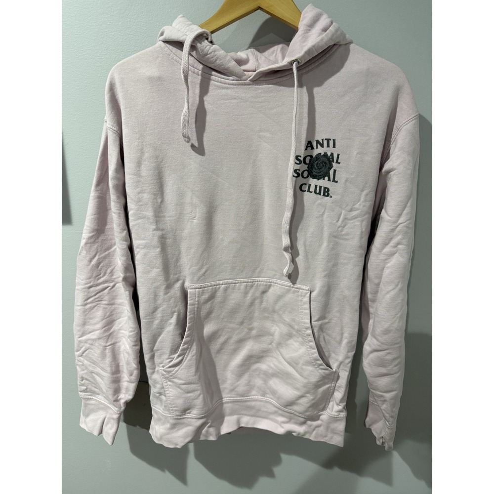 Anti Social Social Club Hoodie Men's Size Medium Black Roses Pink & Black